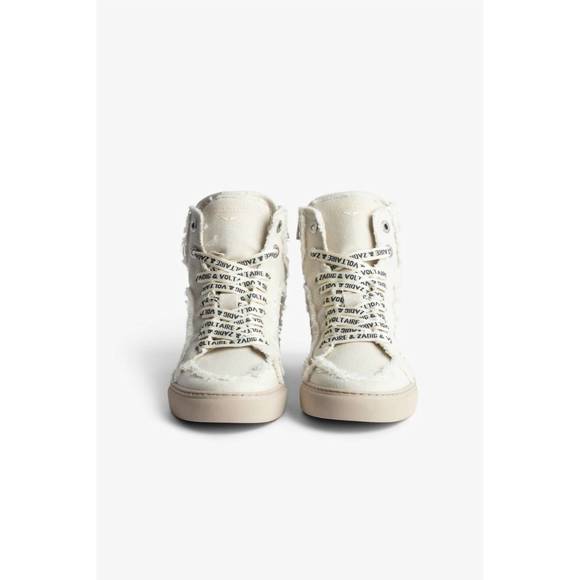 NEW ZADIG & VOLTAIRE high flash canvas sneakers in flash - Picture 4 of 6